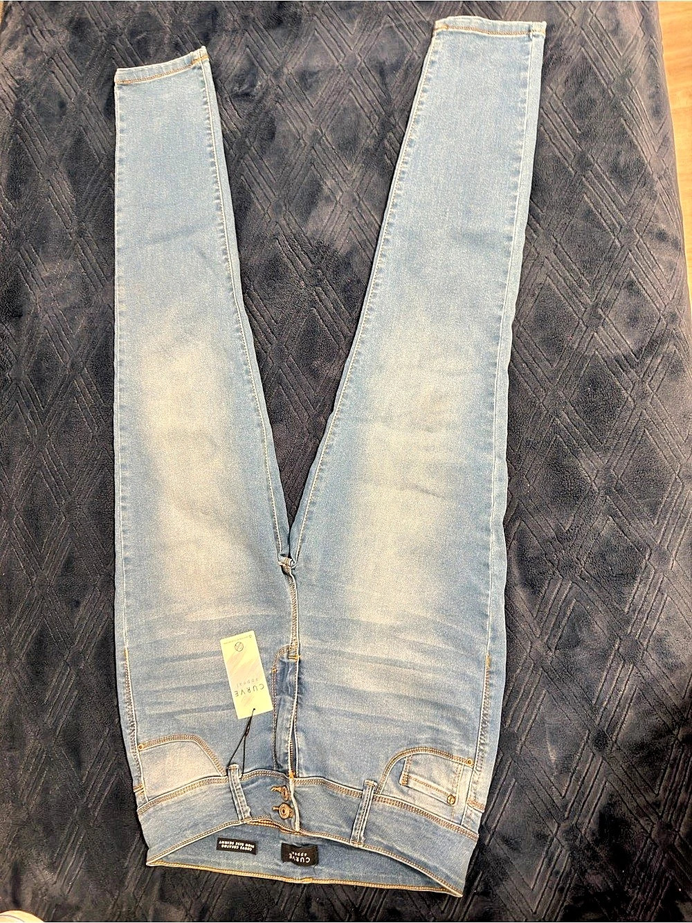Curve Appeal Curve Creator High Rise Skinny Jeans Blue Waist 12